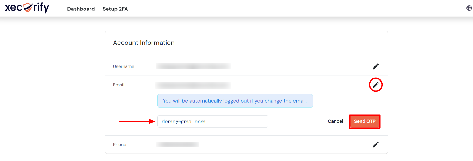 change email address