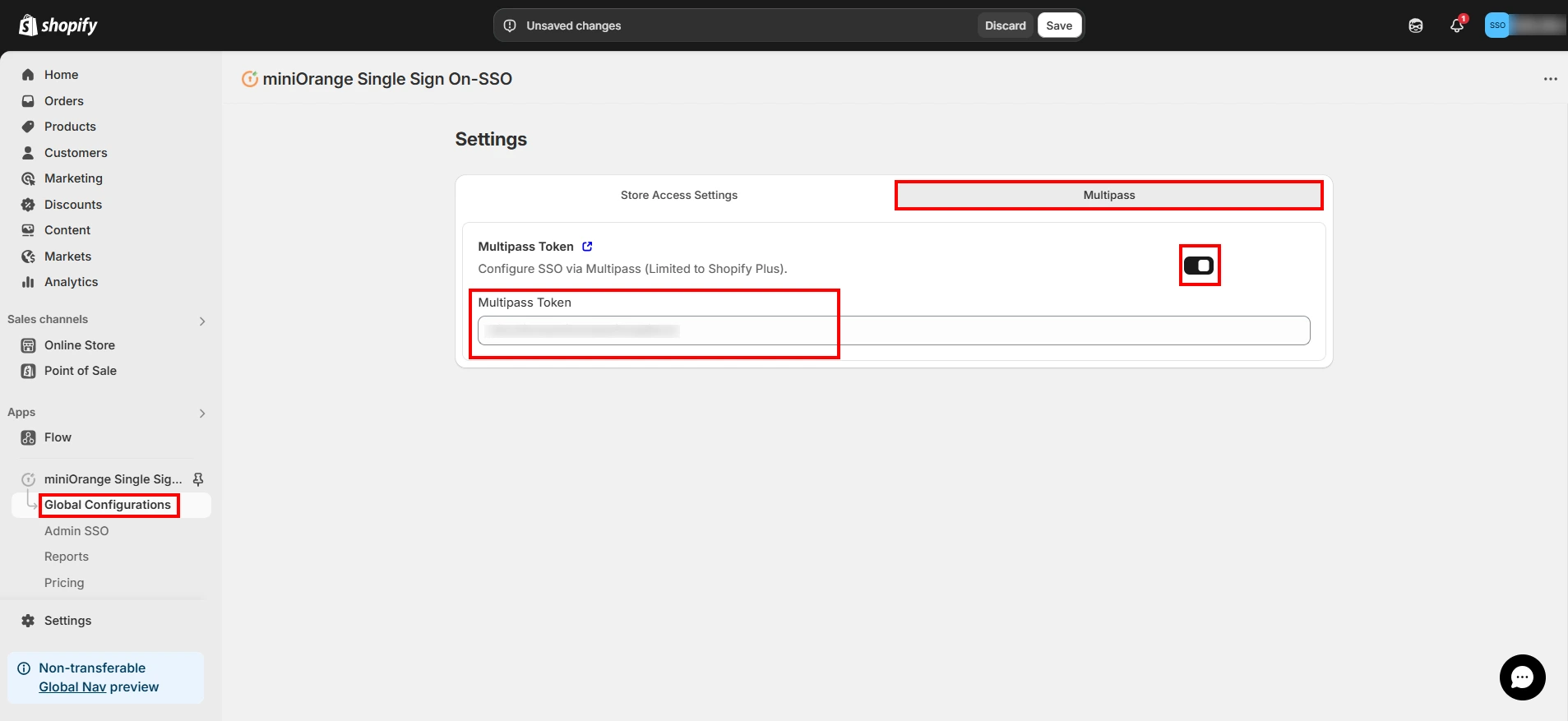 Shopify SSO Paste Multipass Token