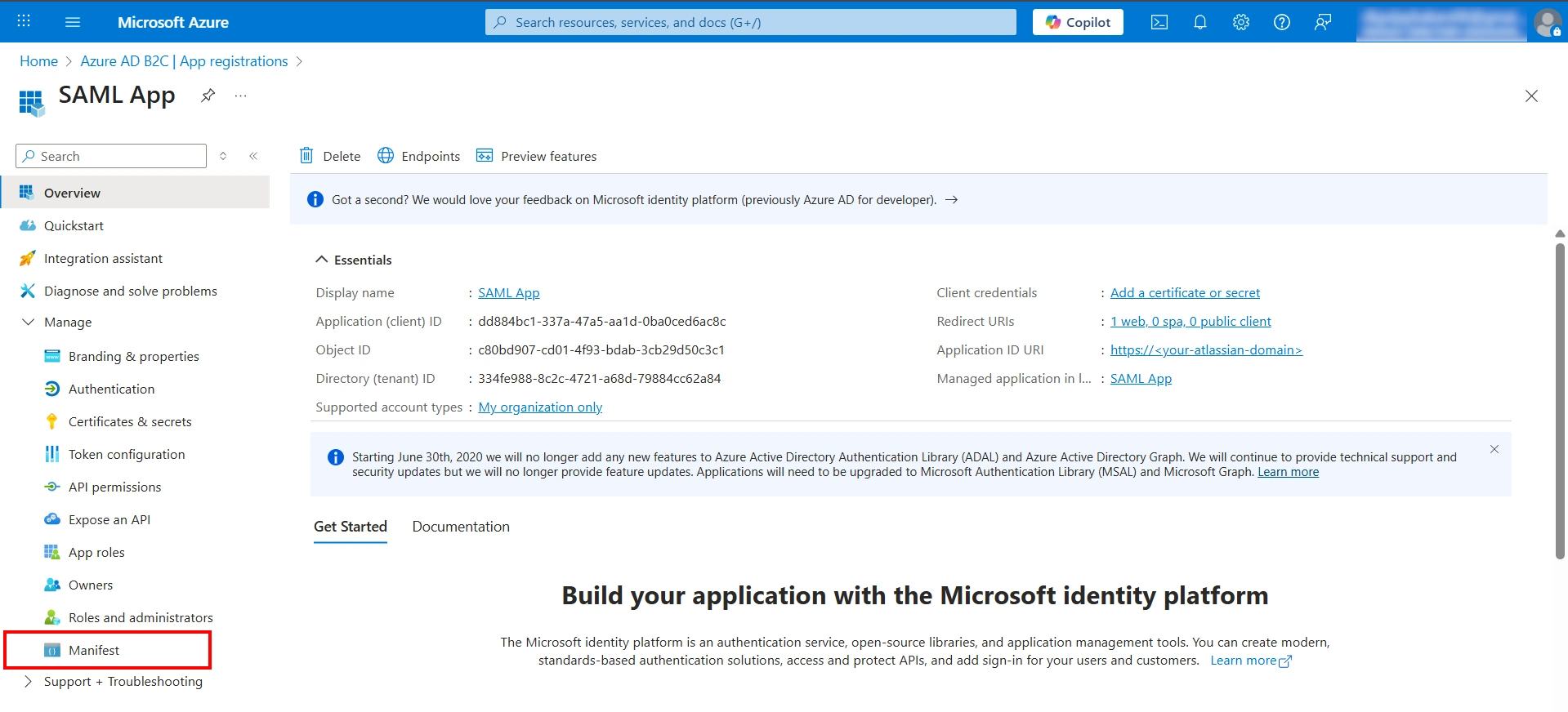 SAML Single Sign-On SSO, Azure AD B2C SAML Single Logout URL