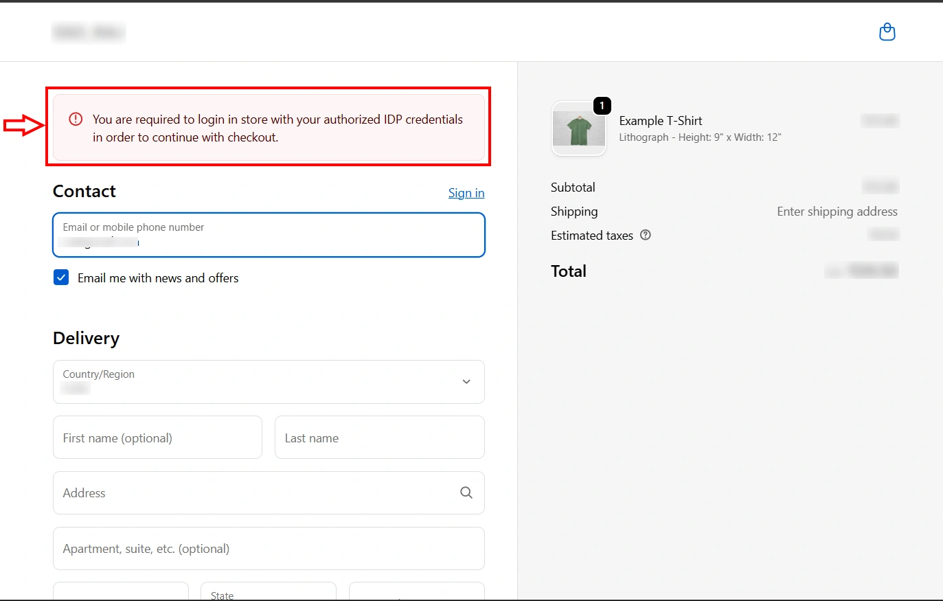 Allow Only SSO Users to Complete Checkout - SSO Checkout Validation Error