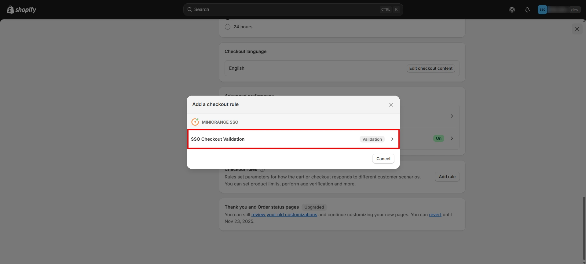 Allow Only SSO Customers to Complete Checkout - SSO Checkout Validation
