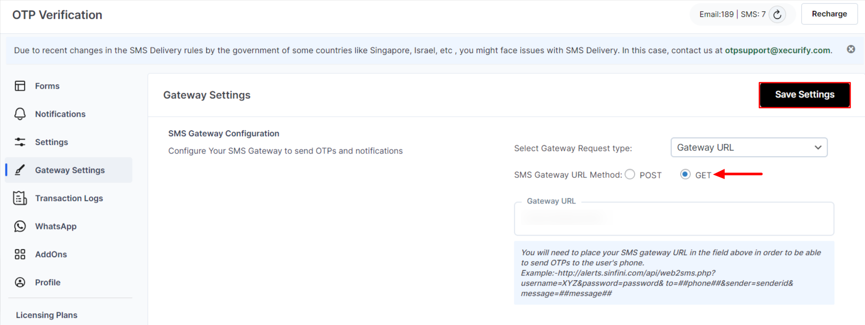 What is SMS Gateway? How do I use my own gateway with the OTP ...