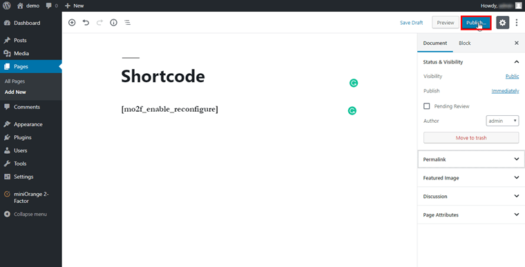 reconfigure-2fa-shortcode