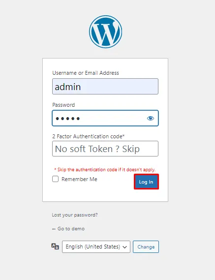 WordPress 2FA prompt on your login page