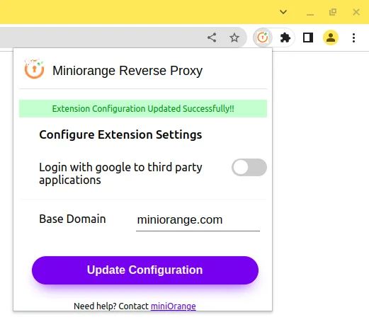 miniorange reverse proxy disable login with google