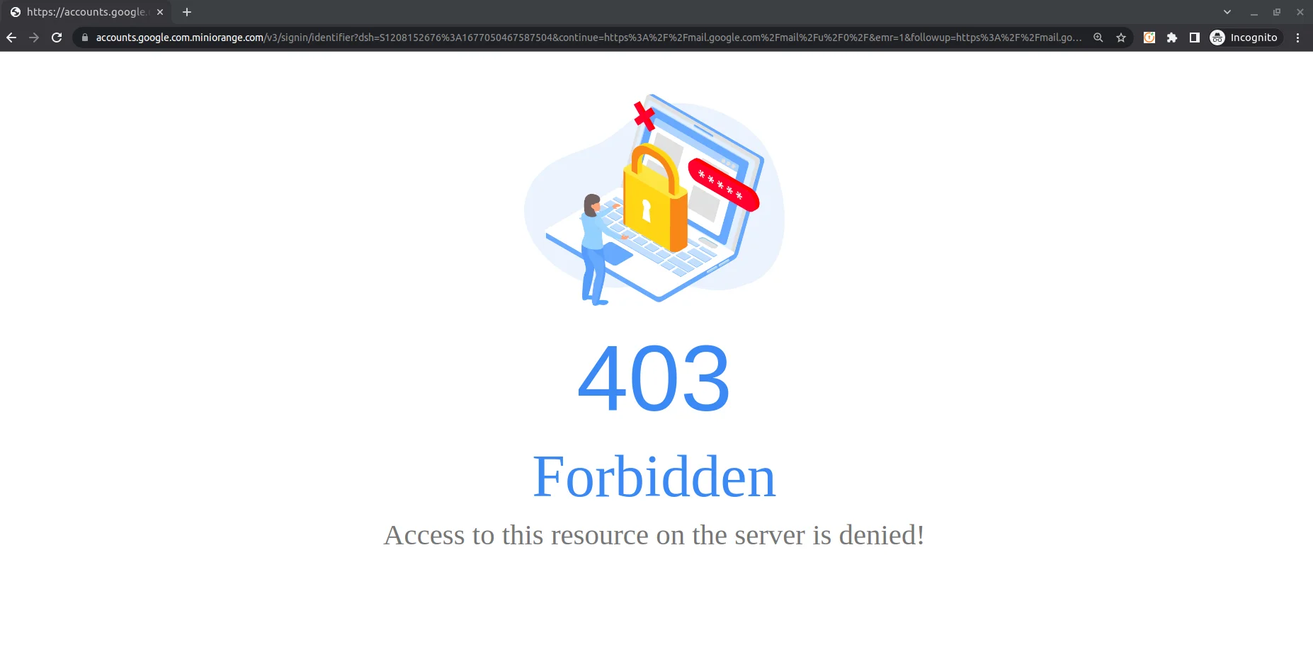 miniorange reverse proxy error 403 forbidden access