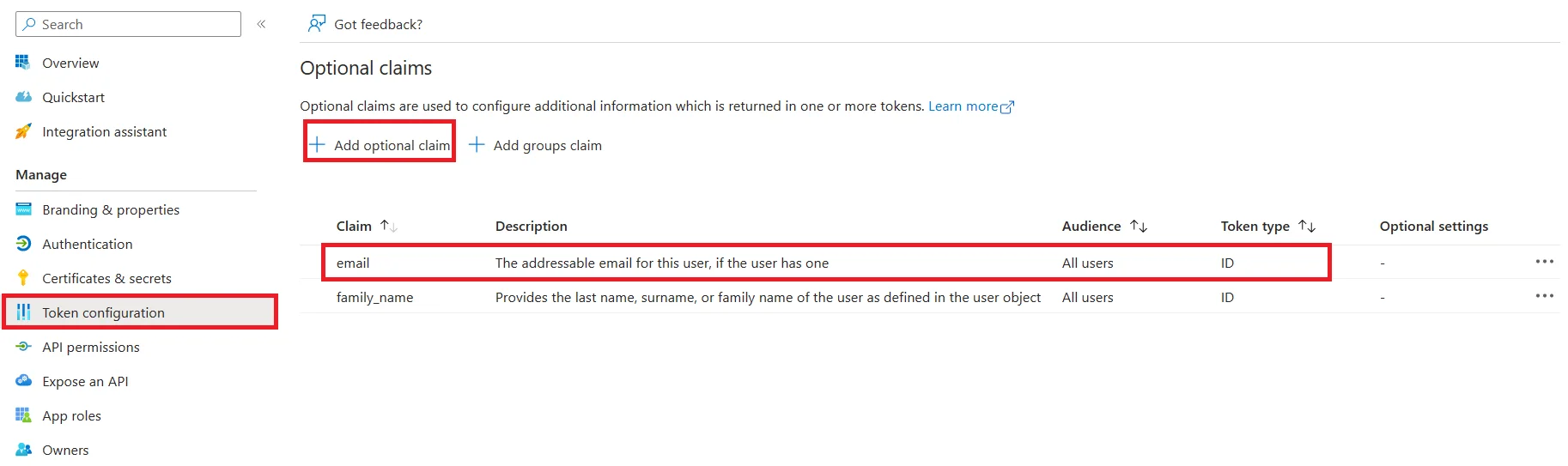 OAuth Single Sign-On Azure AD email attribute