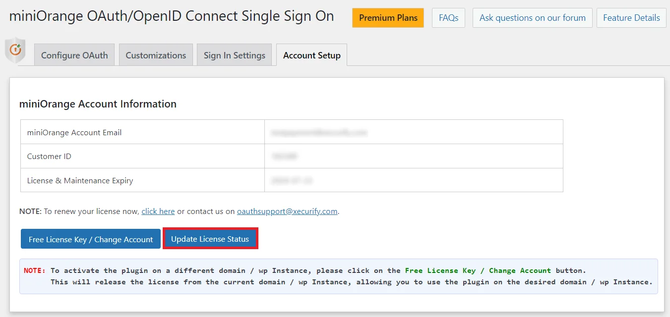 OAuth Single Sign-On registration disabled