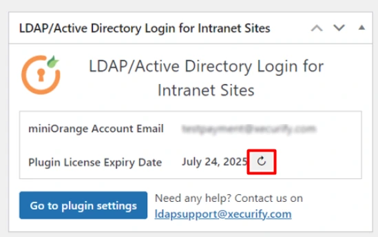 sync license with the plugin dashboard