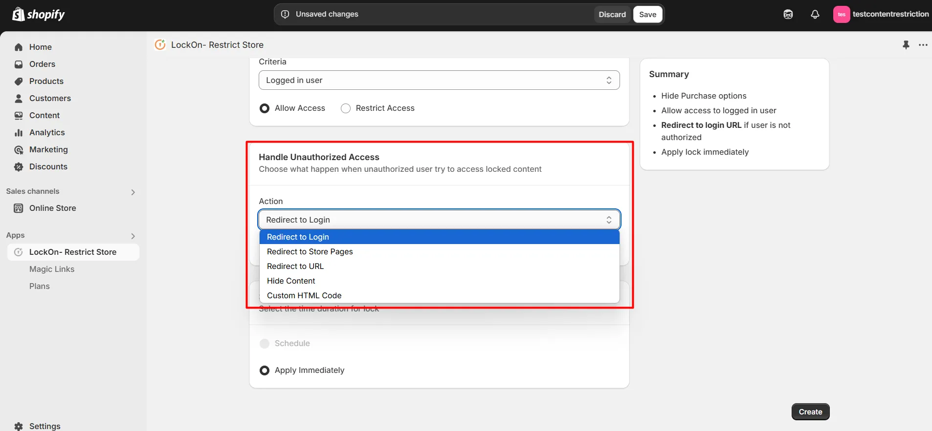 restrict store content based on location create location lock