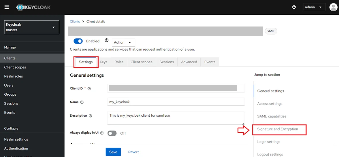 Click on Settings tab