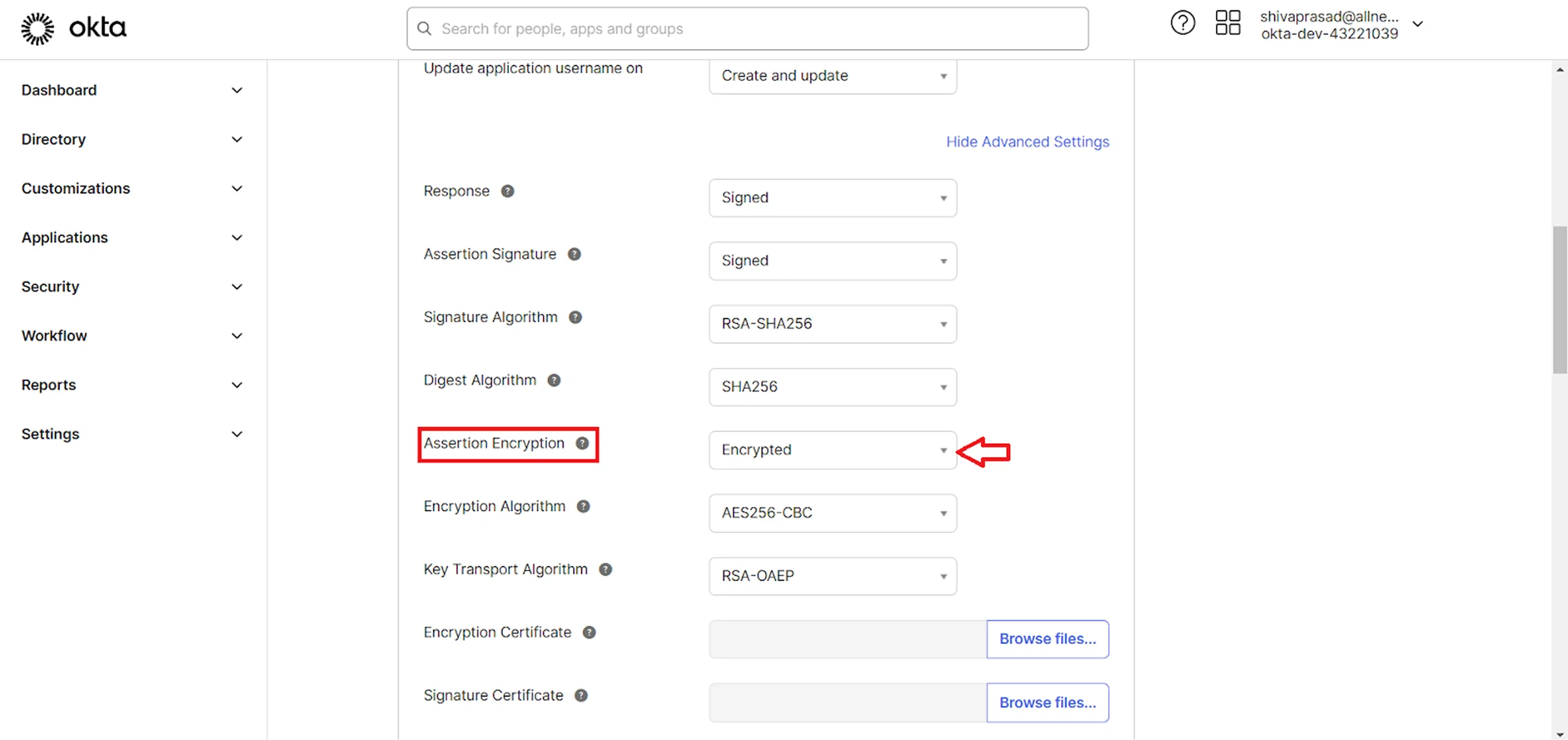 Assertion Encryption