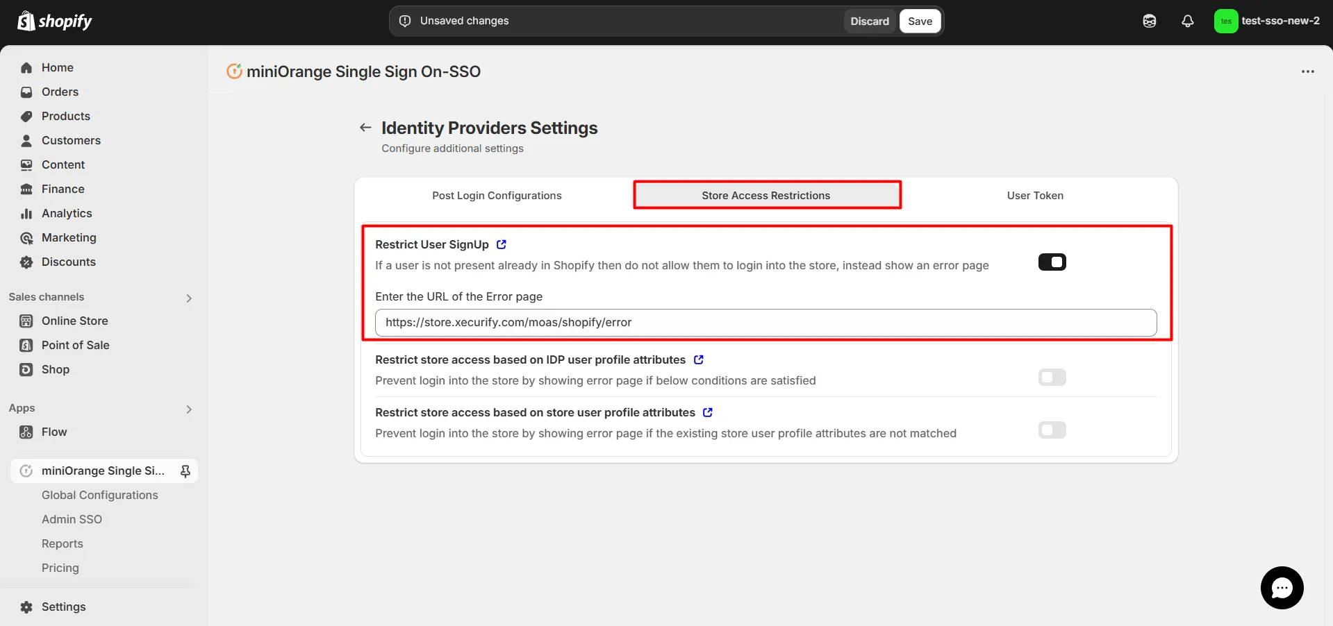 Enable Restrict User SignUp option
