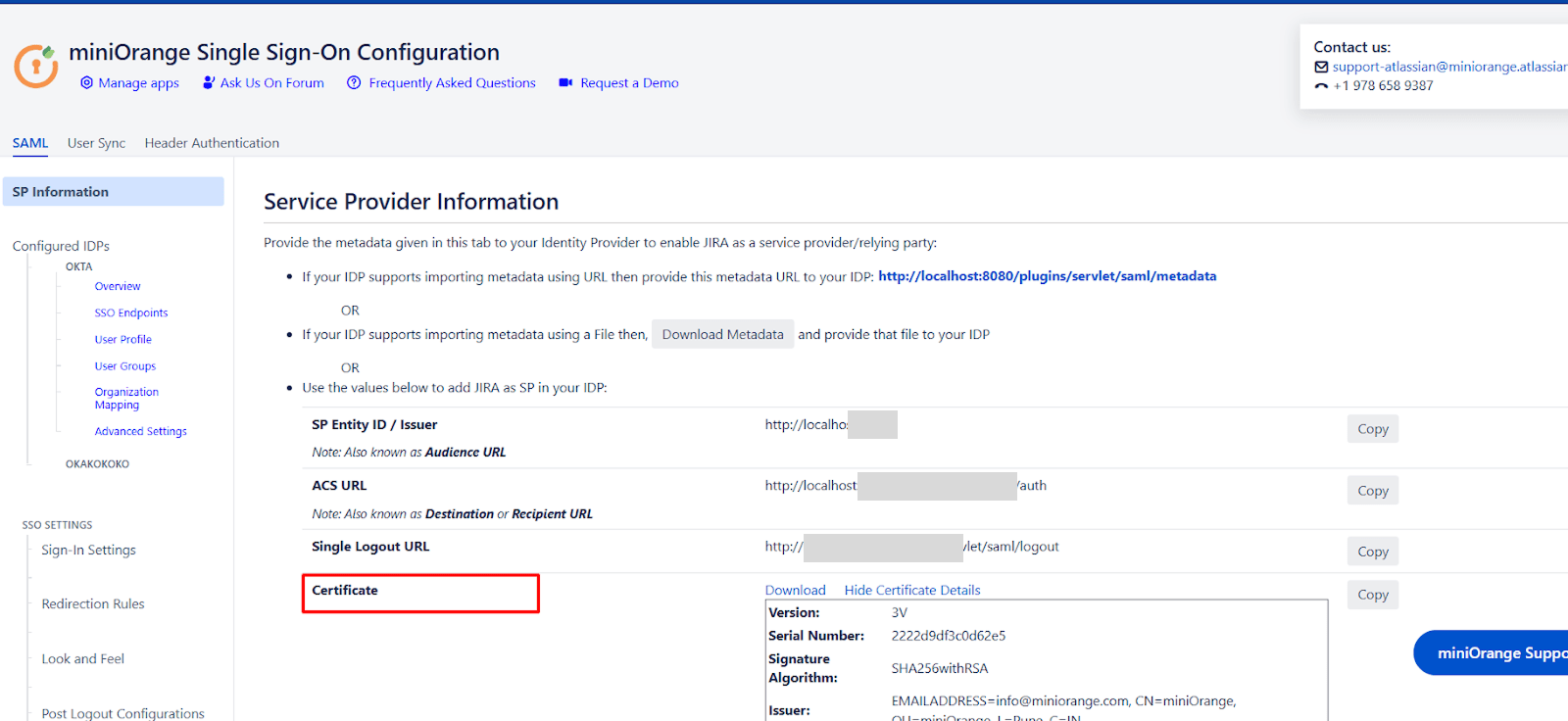 Atlassian SAML Single Sign On