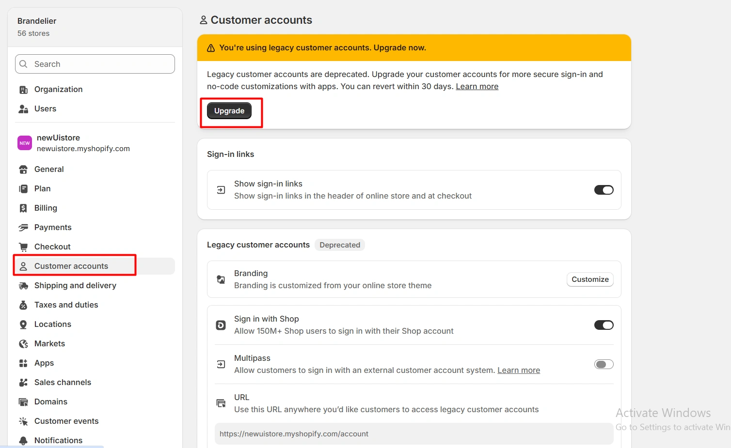 Switch from legacy accounts to customer accounts in Shopify - Locate Shopify customer accounts